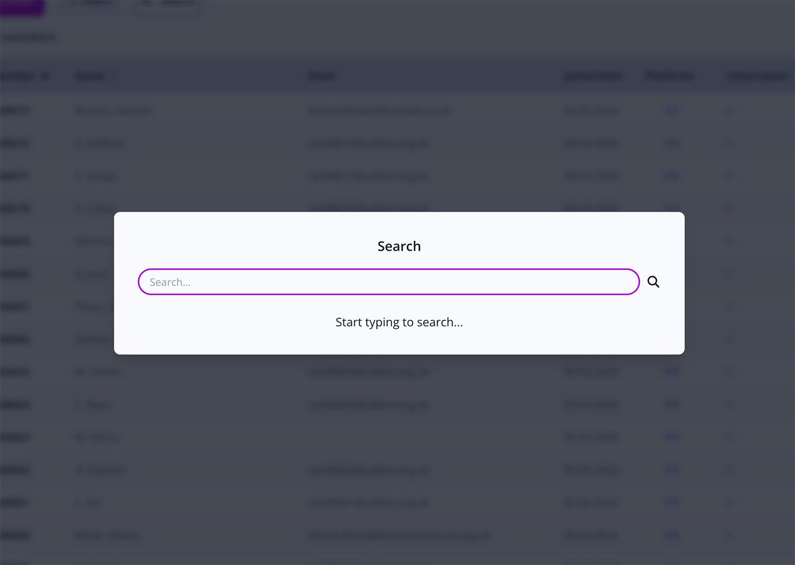 Close-up screenshot of one of the search field