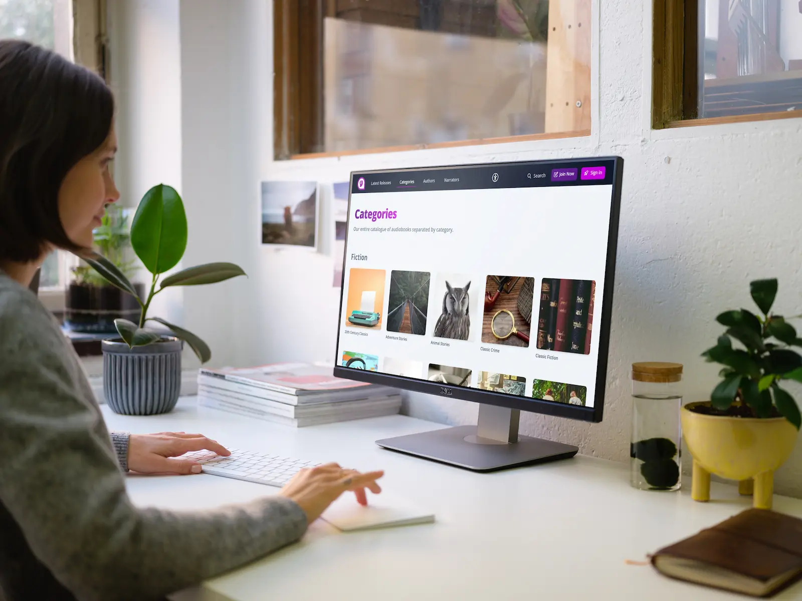 A photo of a user scrolling the Categories section of My Calibre.